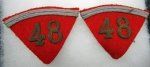 French WWI NCO Collar Regimental Insignia, Pair