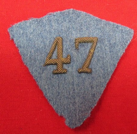  French WWI NCO Regimental Collar Insignia, 47th, Single — image 2