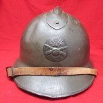 French WWII Model 26 Adrian Pattern Artillery Helmet, Complete