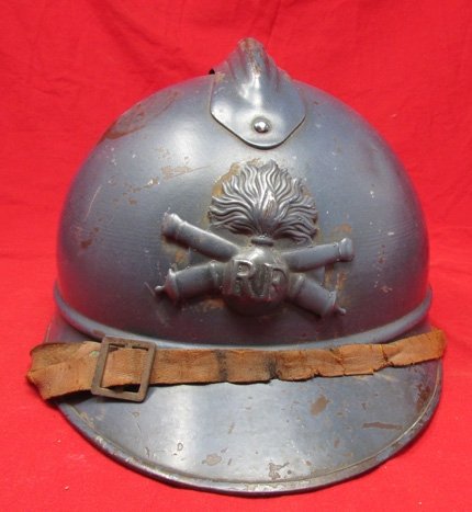  French WWI Adrian Pattern Artillery Helmet, Complete — image 2