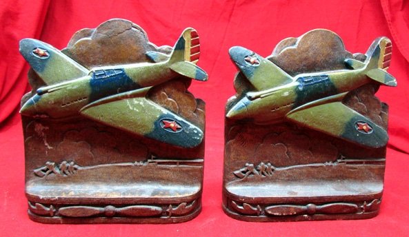  US WWII Homefront, P-40 Fighter Bookends — image 2