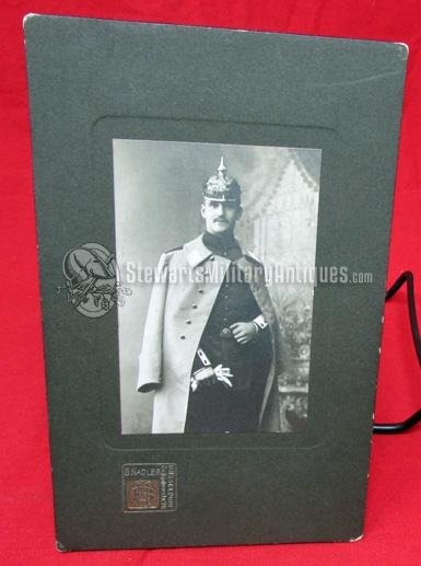  German WWI Formal Portrait, Prussian Soldier & Pickelhaube — image 2