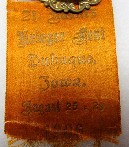  US, German, Franco-Prussian War Veterans Ribbon, Dubuque Iowa 1906 — image 4