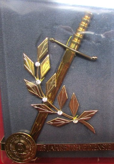  East German Navy, Cold War, Cased Miniature Dagger & Document with Original Case 25 Years — image 5