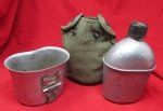 US WWII Canteen, Cup and Cover Set, Dark OD Cover