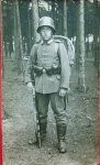 German WWI, Real Photo Postcard, Helmeted Soldier