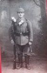 German WWI Real Photo Postcard, Armed Soldier, 123rd Regiment