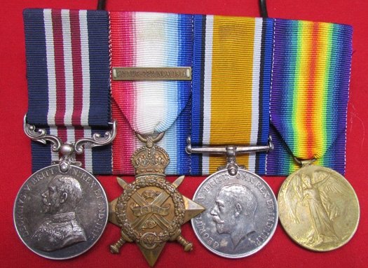  British WWI Military Medal, Four Place Medal Bar, Royal Artillery, 'Old Contemptible' — image 3
