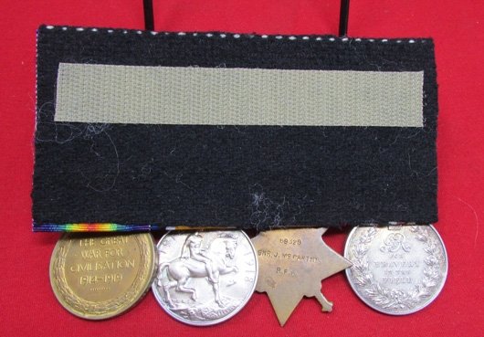  British WWI Military Medal, Four Place Medal Bar, Royal Artillery, 'Old Contemptible' — image 4