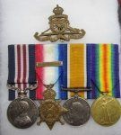 British WWI Military Medal, Four Place Medal Bar, Royal Artillery, …