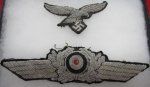 German WWII Luftwaffe Officer Embroidered Hat Insignia Set