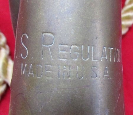  US WWI Era, US Regulation, Brass Bugle, Made in U.S.A. — image 3
