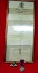 British WWI Distinguished Conduct Medal, Framed Citation & Award Announcement