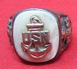US WWII US Navy Mans Ring, Sterling