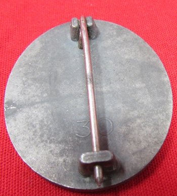  German WWII Silver Wound Badge, Solid Back, Maker Marked 30 — image 3