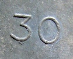  German WWII Silver Wound Badge, Solid Back, Maker Marked 30 — image 4