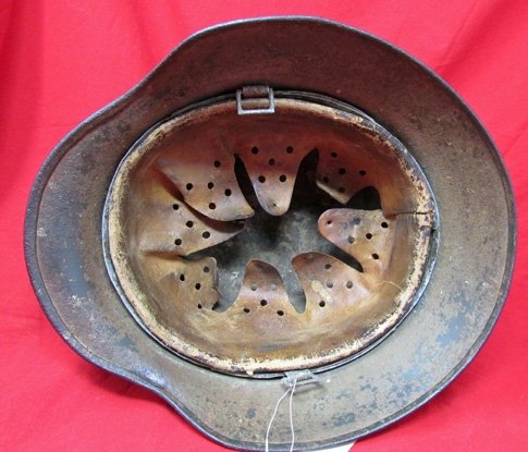  German WWII M1935 Camouflage Field Police Helmet, NS66 — image 5