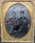 US Civil War 1/4 Plate Tintype, Union Officer & NCO, …