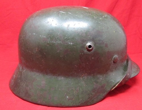  German WWII Army M1935, Double Decal Helmet, SE68, Lot 2923 — image 4