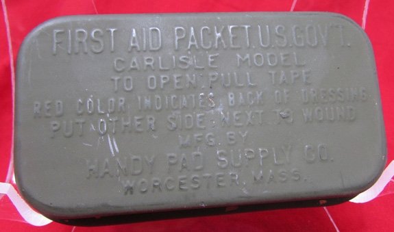  US Korean War, Brown Leather Carlisle Bandage Pouch & Bandage, JQMD 1952 — image 4