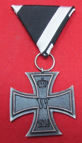 German WWI Iron Cross 2nd Class, SW Maker, Austrian Pattern Ribbon Mount — image 2