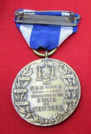  US WWI New York State Service Medal, Nr.34654 — image 3