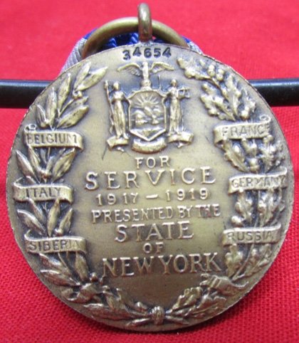  US WWI New York State Service Medal, Nr.34654 — image 4