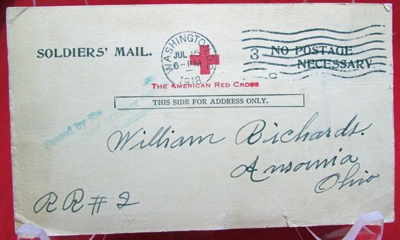  US WWI ARC, Doughboy's Post Card, 83rd Div. 308th Amm. Train — image 2