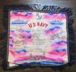 US WWII U.S. Navy Souvenir Pillow Cover, USS California