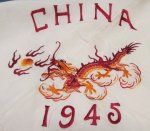 US WWII CBI Souvenir Silk Scarf, China 1945
