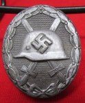 German WWII Silver Wound Badge, Solid Back #30