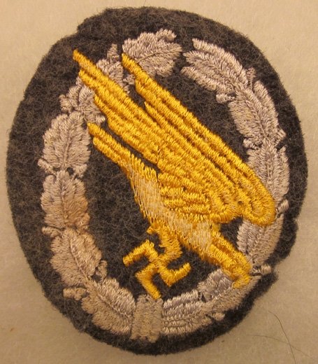  German WWII Luftwaffe Fallschirmjager Badge, Cloth — image 3