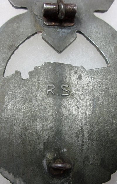  German WWII 2nd Pattern S-Boot Badge, RS Marked, Zinc — image 4