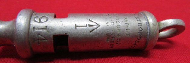  British WWI Era Whistle, Hudson 1914, Broad Arrow — image 3