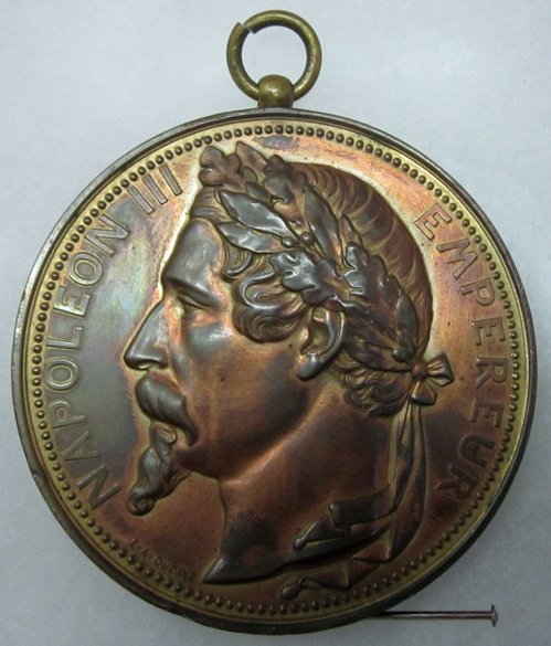  French Second Empire, 1855 Universal Exposition Bronze Medal, Named — image 2