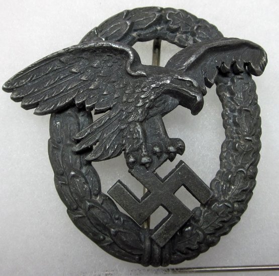  German WWII Luftwaffe Observer Badge, Paul Meybauer, Zinc — image 2
