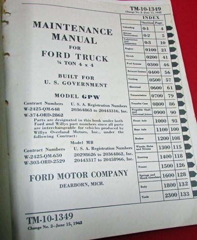  US WWII Maintenance Manual for Ford Truck, TM 10-1349 1943 — image 3