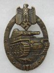 German WWII Panzer Assault Badge, Tombac, Wurster Mfg