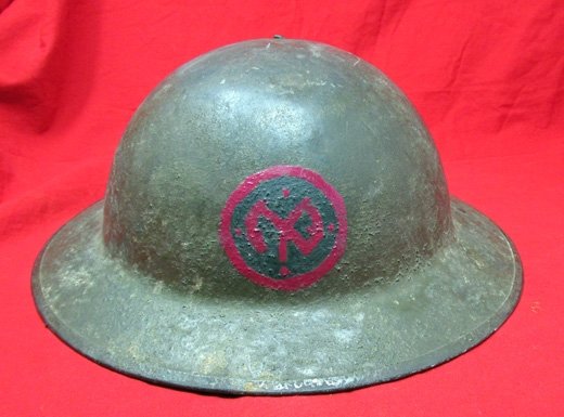  US WWI, British Made Doughboy Helmet, 27th Division, Complete — image 2
