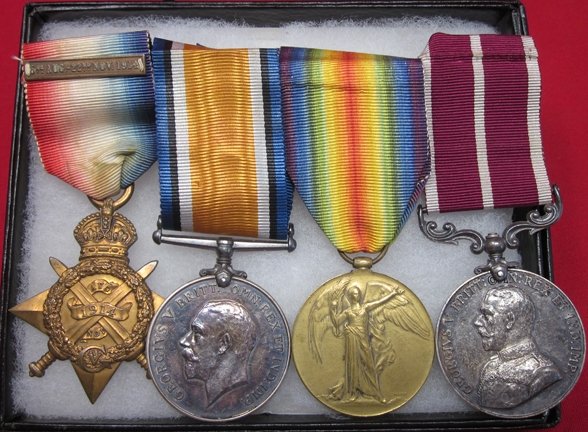  British WWI Trio & Meritorious Service Medal, Liverpool Rgt, Old Contemptible — image 2