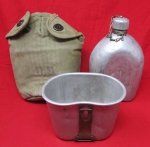US WWI - WWII Canteen Set, Canteen, Cup & Cover