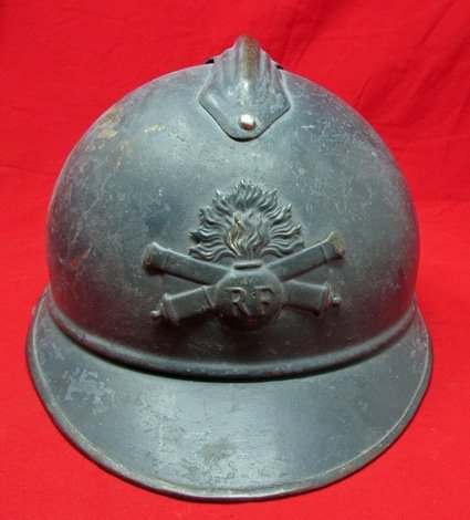  French WWI Adrian Artillery Helmet & Liner — image 2