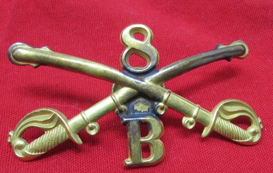  US Spanish American War Enlisted Hat Insignia, B Troop, 8th Cavalry — image 2