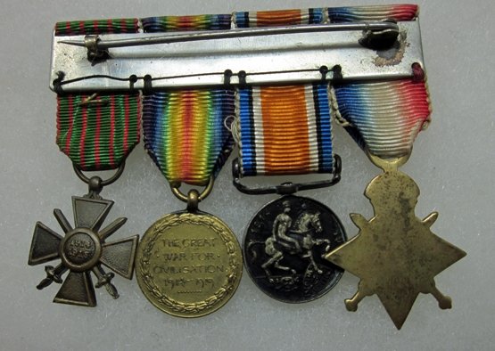  British WWI Miniature Trio & French Croix de Guerre — image 3