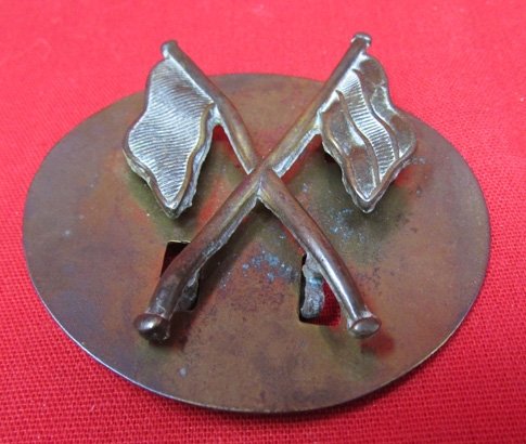  British WWI-WWII Army Signaler Trade Badge & Backing Plate — image 2