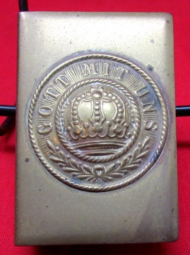  French WWI Souvenir Brass Matchsafe, 'Gott Mit Uns' — image 2