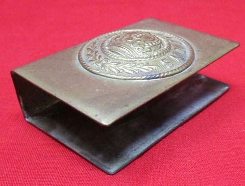  French WWI Souvenir Brass Matchsafe, 'Gott Mit Uns' — image 3