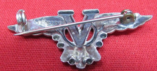  US WWII Patriotic Victory Pin, Sterling Silver — image 3