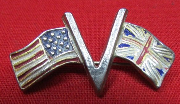  US-British, WWII Victory Flag Pin — image 2