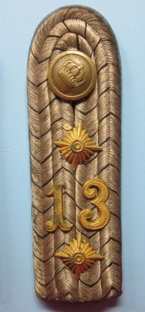  Prussian WWI Infantry Officers Shoulder Strap, 13th Regiment — image 2